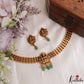 Premium Antique Nagas Lakshmi Motifs Choker With Green Bead Drops NC3111