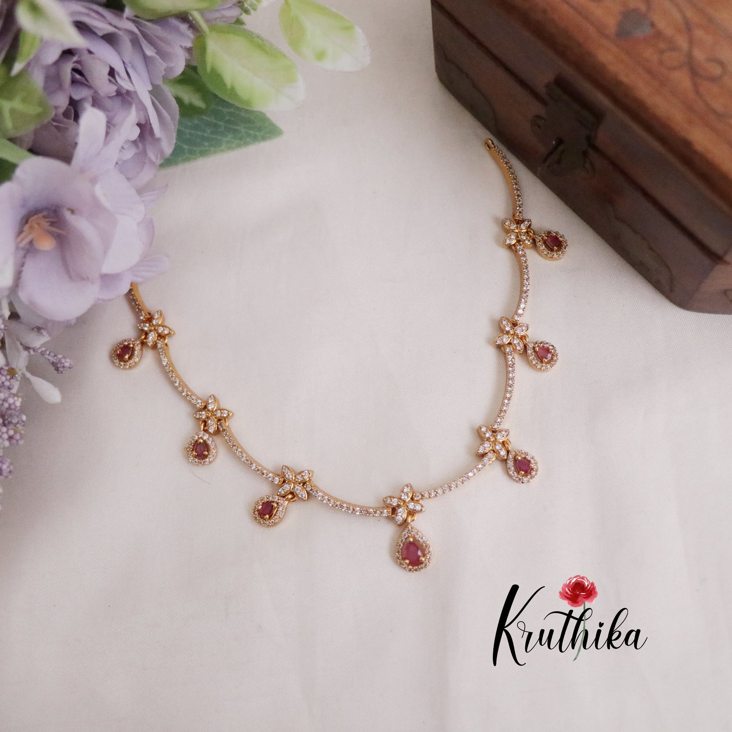 Simple AD Ruby Pendant Drops NC2219 (Available in 2 Colors)