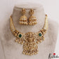 Stunning Antique Lakshmi Floral Motifs Necklace With Bead Drops NC2940 (Available In 2 Colors)