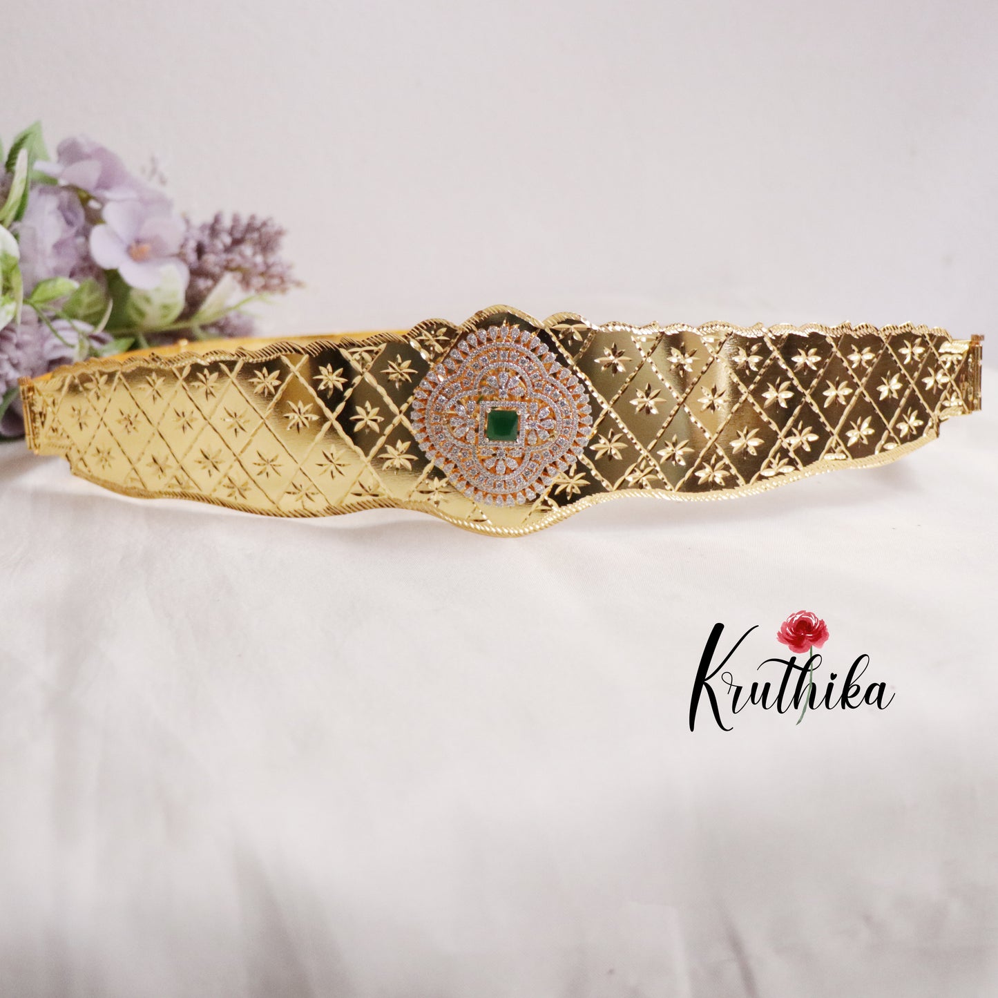 Trendy CZ Sparking Light Weight Victorian Hip Belt V268 (Available in 2 Colours)