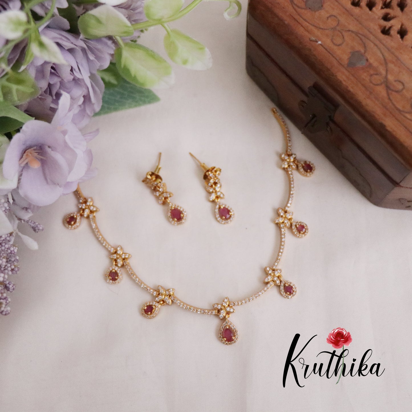 Simple AD Ruby Pendant Drops NC2219 (Available in 2 Colors)