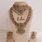 Elegant Victorian jadau Haaram with pastel green beads LH1861