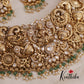 Premium Bridal Lakshmi Bead And Pearl Drops Nakshi Choker Set With Maang Tikka NC2587 (Available In 2 Colors)