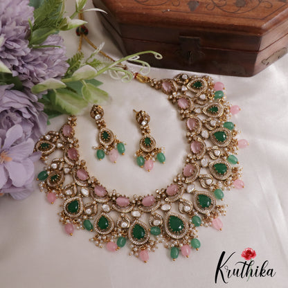 Classic Victorian Necklace with Moissanite Stones NC2501