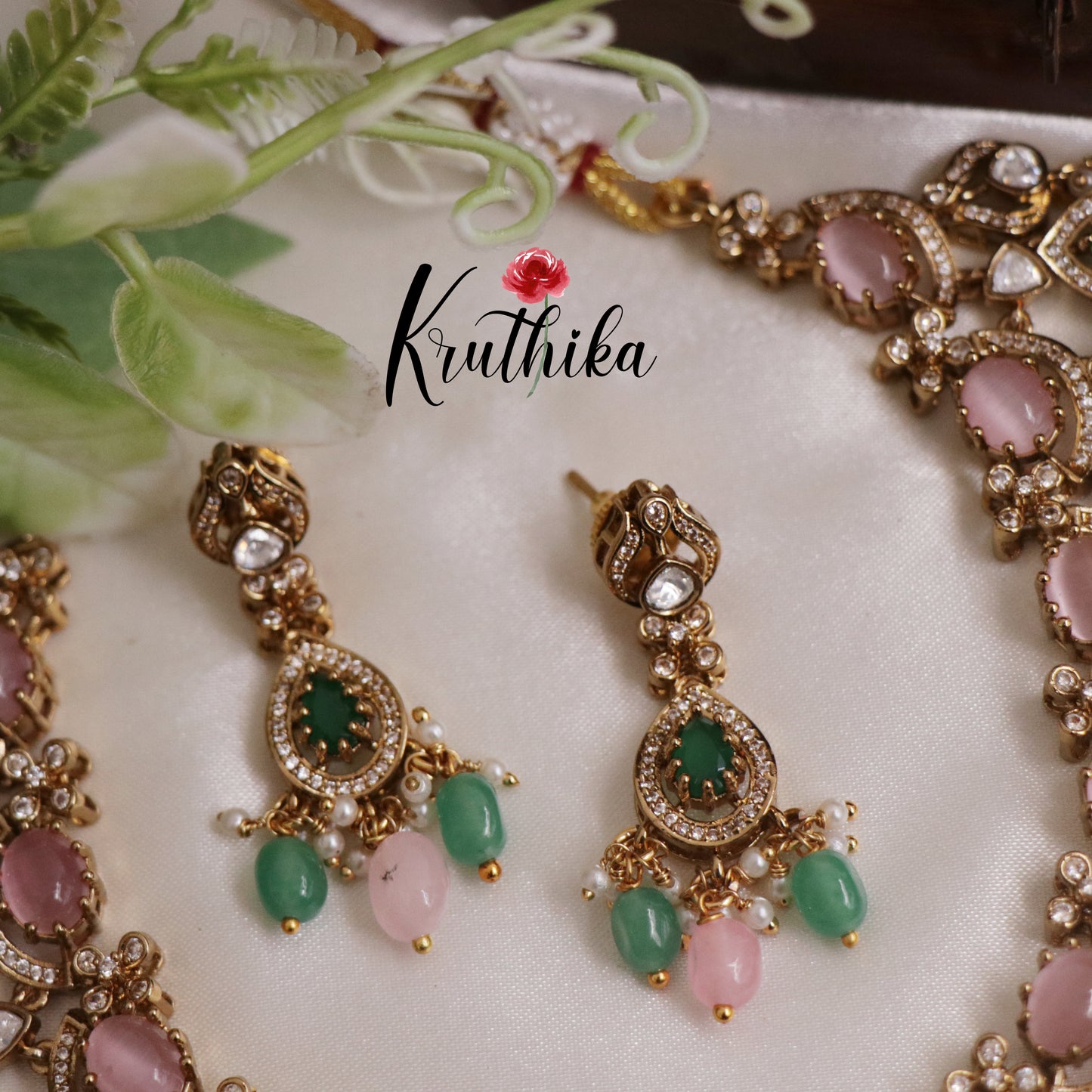 Classic Victorian Necklace with Moissanite Stones NC2501