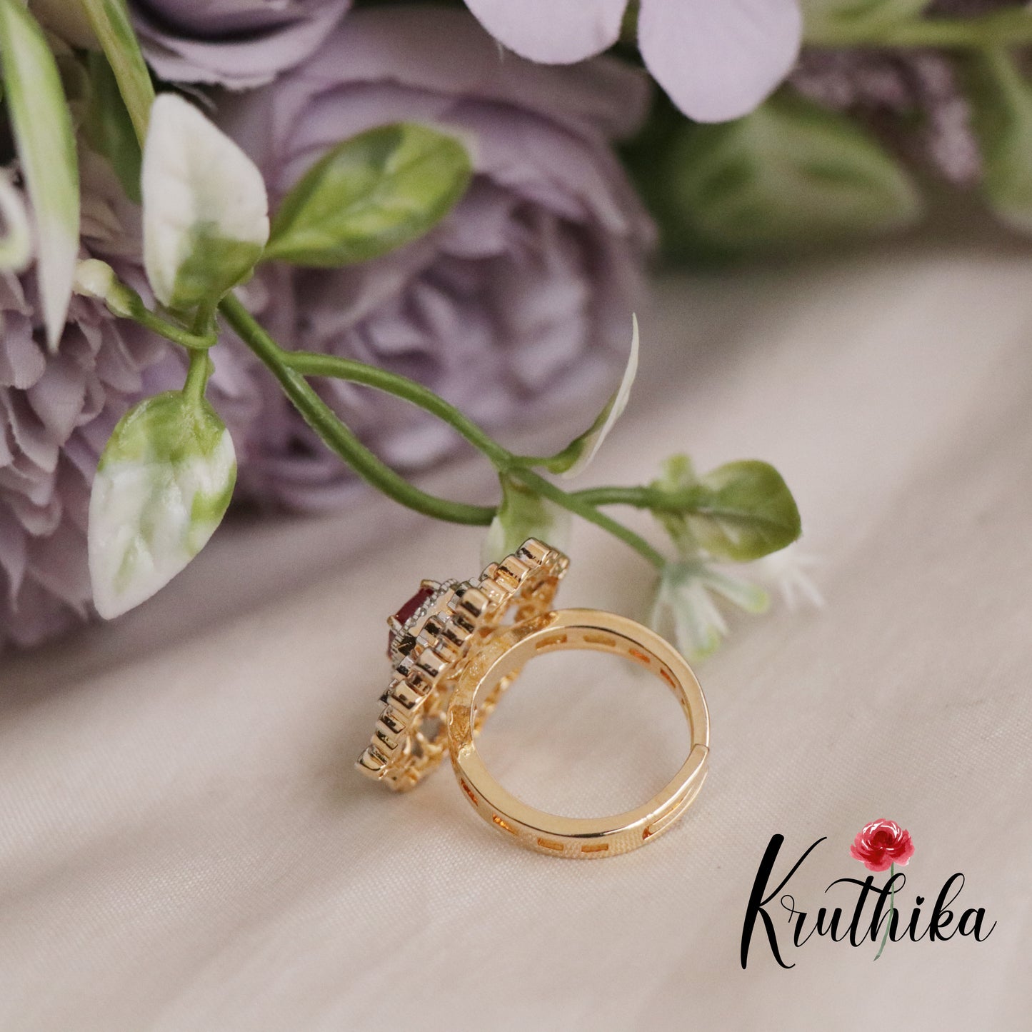 Simple CZ Sparkling Finger Ring R49 (Available in 3 Colours)