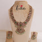 Elegant Victorian jadau Haaram with pastel green beads LH1861