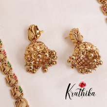 Premium Lakshmi Peacock Haaram with golden Beads LH1879