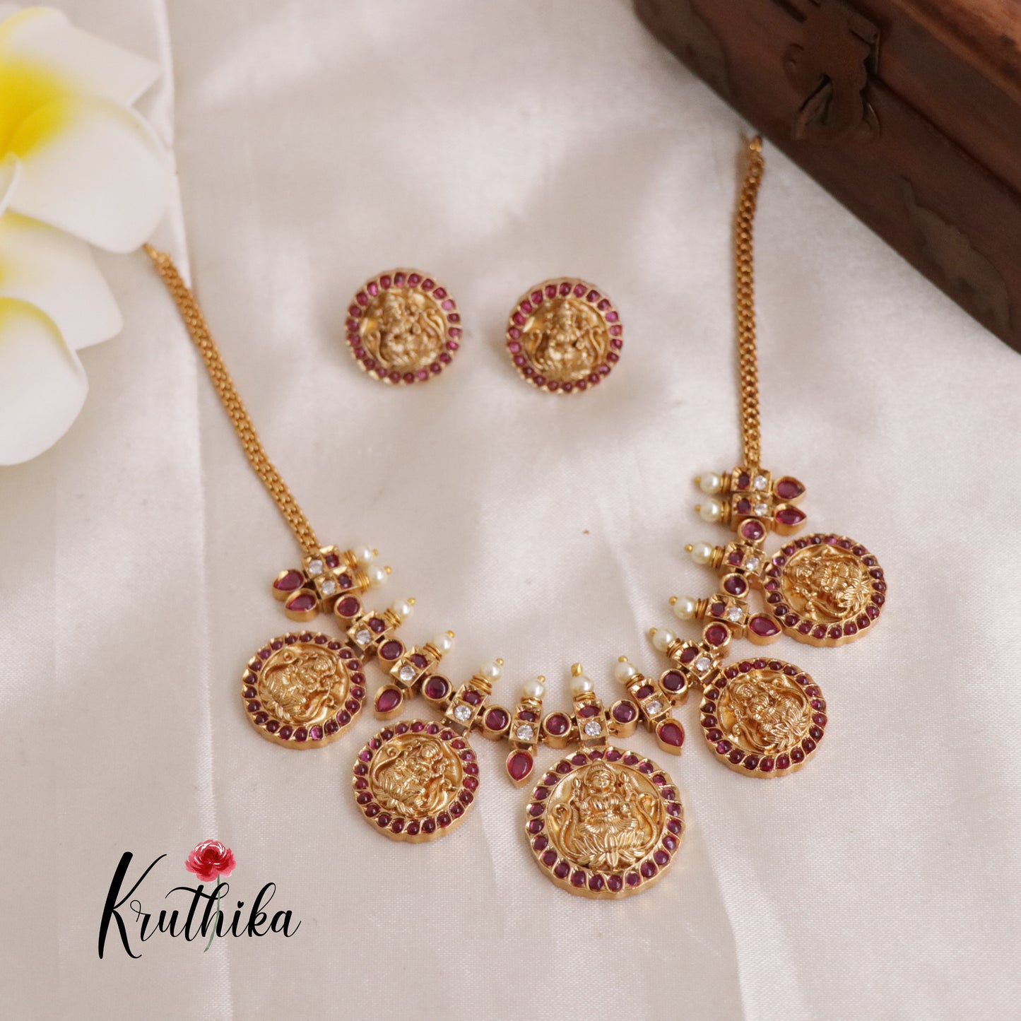 Pretty Lakshmi Coin Necklace NC1894 ( Available in 3 Colours)