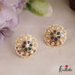 Trendy Pearl Border Floral Motifs AD Stud Earrings E991 (Available In 6 Colors)