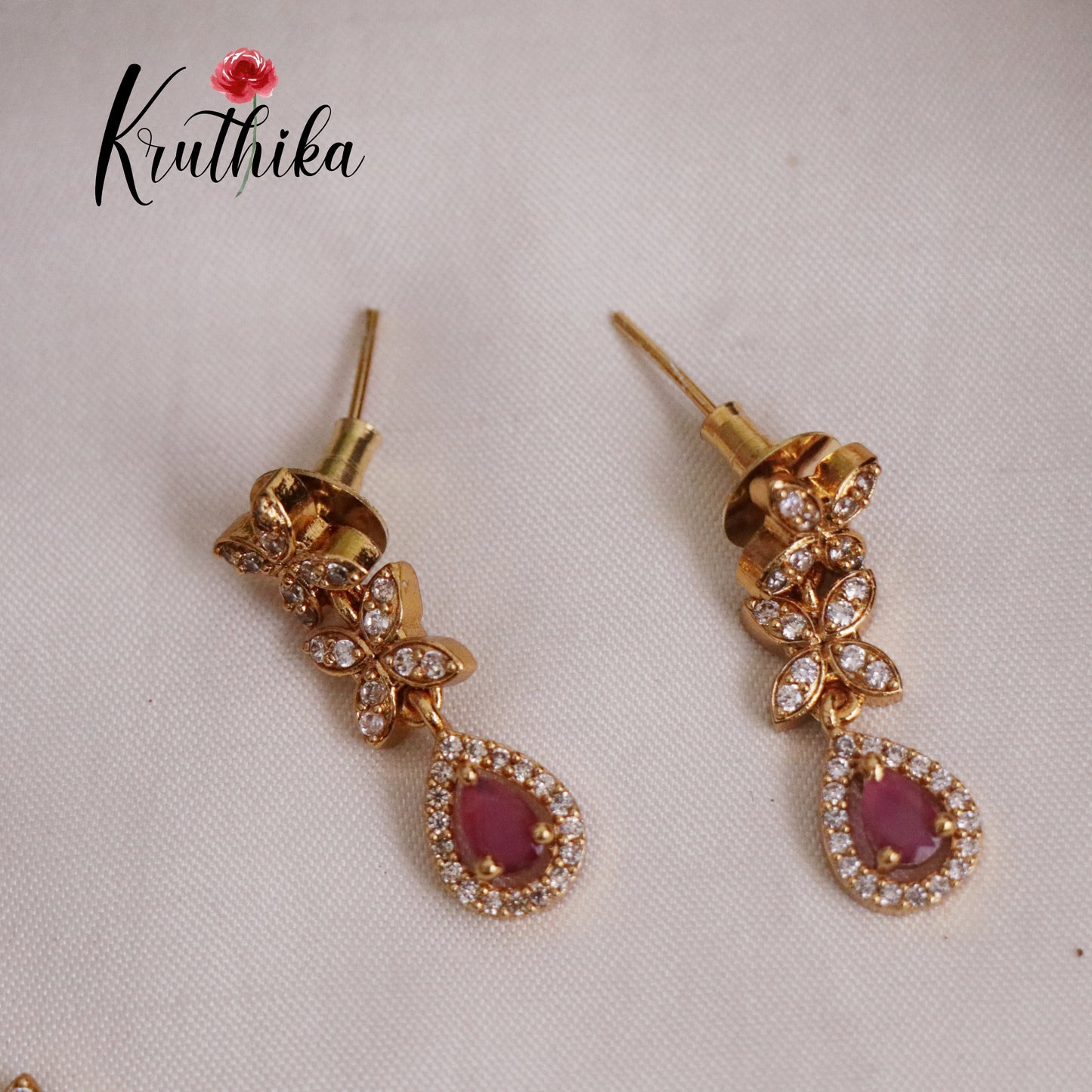 Simple AD Ruby Pendant Drops NC2219 (Available in 2 Colors)