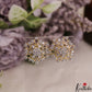 Beautiful Floral Gold-Tone Diamond-Finish Stud Earrings E1070