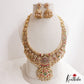 Premium Antique Floral Peacock Motifs Jadau Haaram With Pearl Bead Drops LH2108
