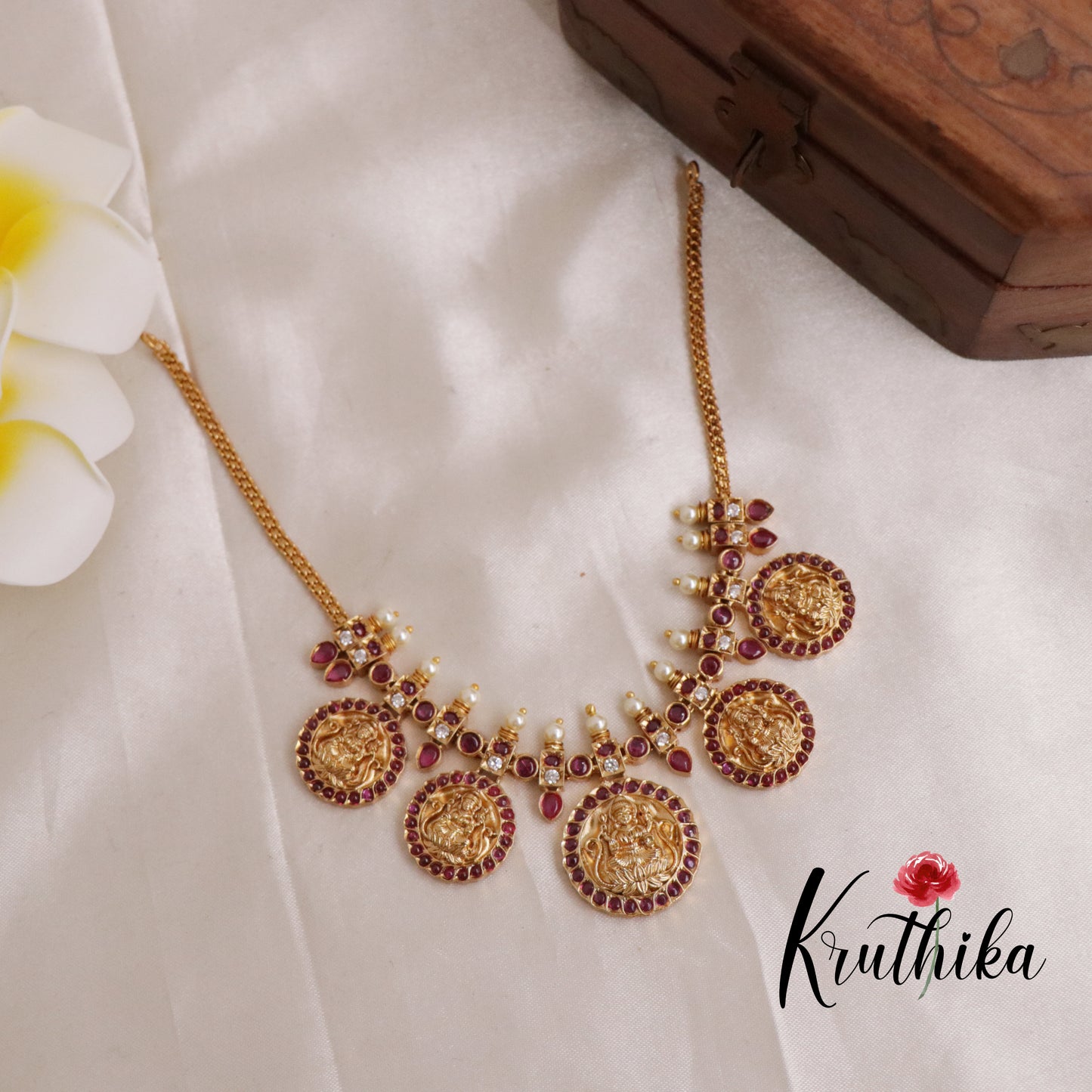 Pretty Lakshmi Coin Necklace NC1894 ( Available in 3 Colours)