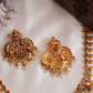Classic Antique Lakshmi Peacock Motifs Temple Necklace With Pearl Drops NC3108