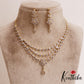 Sparkling Floral Diamond-Finish Gold-Tone Multi Layered AD Necklace NC2896