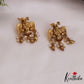 Gorgeous Antique Gandaberunda Pendant Set With Golden Bead Drops PS258