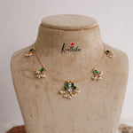 Beautiful Jadau Lotus Pendant Invisible Chain NC2185 (Available  in 3 Colours)