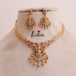 Pretty Lakshmi Peacock AD Necklace NC1502 (Available in 2 Colours)
