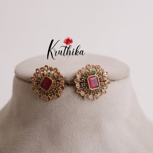 Beautiful AD Ruby Ear Studs E492