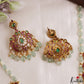 Trendy Peacock Motifs Pearl Bead Kemp Haaram With Green Bead Drops LH2185