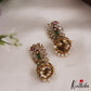 Elegant Peacock AD Jhumka Earrings With Pearl Drops E878 (Available In 3 Colors)