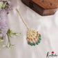 Elegant Teardrop Motifs Maang Tikka With Green Bead Drops MT391 (Available In 2 Colors)