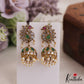 Elegant Peacock AD Jhumka Earrings With Pearl Drops E878 (Available In 3 Colors)