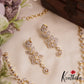 Sparkling Floral Diamond-Finish Gold-Tone Multi Layered AD Necklace NC2896