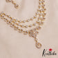 Sparkling Floral Diamond-Finish Gold-Tone Multi Layered AD Necklace NC2896