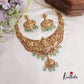 Premium Bridal Antique Temple Lakshmi Neckalce with Beads Drops NC2224 (Available in 2 Colors)