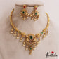 Elegant Antique Peacock Motifs Choker With Golden Bead Drops NC2784