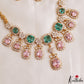 Sparkling Floral Geometric Motifs CZ Victorian Necklace NC3211