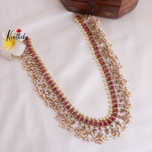 Beautiful AD Ruby Guttapoosalu Haaram LH1800