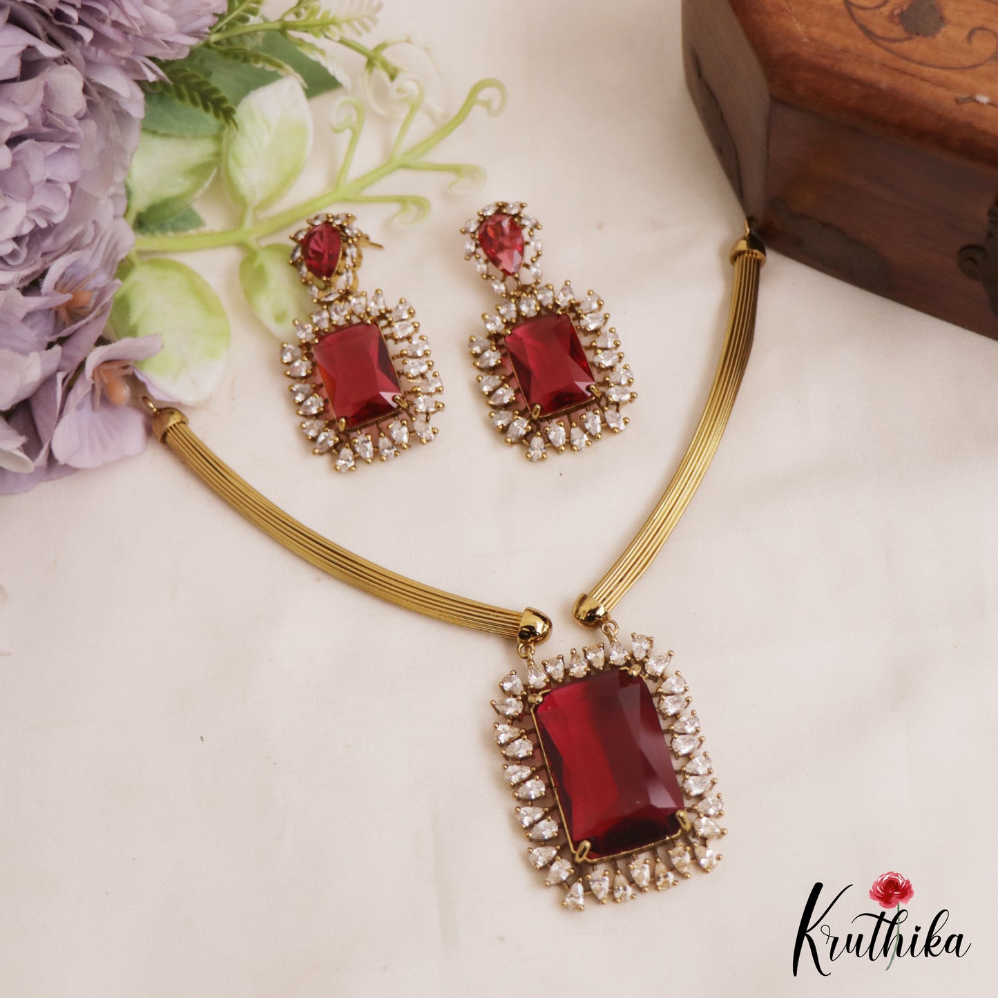 Pretty Sparkling AD Victorian Necklace NC2780 (Available In 3 Colors)