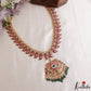 Gorgeous Mango Floral Motifs Jadau Haaram With Green Bead Drops LH2146