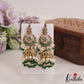 Gorgeous AD Floral Jhumka Earrings With Pearl And Beads Drops E877 (Available In 4 Colors)