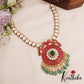 Stunning Floral Peacock Motifs Jadau Pendant With Polki Necklace NC2890