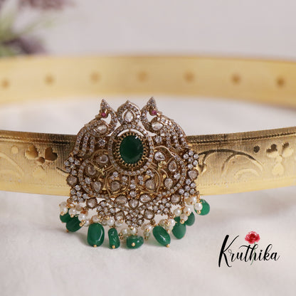 Beautiful Light Weight CZ Sparking Peacock Victorian Hip Belt V267 (Available in 4 Colours)
