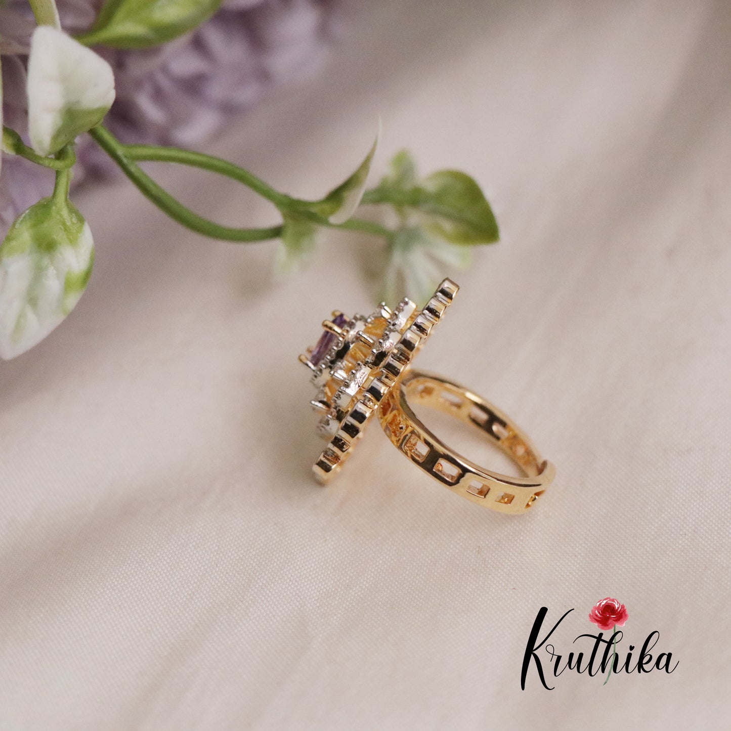 Beautiful CZ Sparking Finger Ring R50 (Available in 3 Colours)