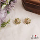 Elegant Pearl Border Floral Stud Earrings E1088 (Available In 3 Colors)