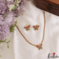 Trendy Butterfly Motifs Kemp Pendant Chain Set NC3079