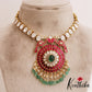 Stunning Floral Peacock Motifs Jadau Pendant With Polki Necklace NC2890