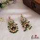 Gorgeous AD Floral Jhumka Earrings With Pearl And Beads Drops E877 (Available In 4 Colors)