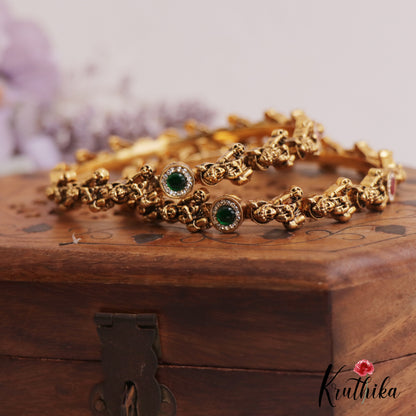 Stunning Antique Nagas Krishna Motifs Bangles B473 (Set of 2 Bangles)
