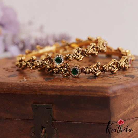 Stunning Antique Nagas Krishna Motifs Bangles B473 (Set of 2 Bangles)