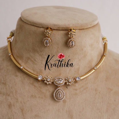 Simple Hali Necklace with Water Drop Pendant NC2188 (Available in 3 Colours)