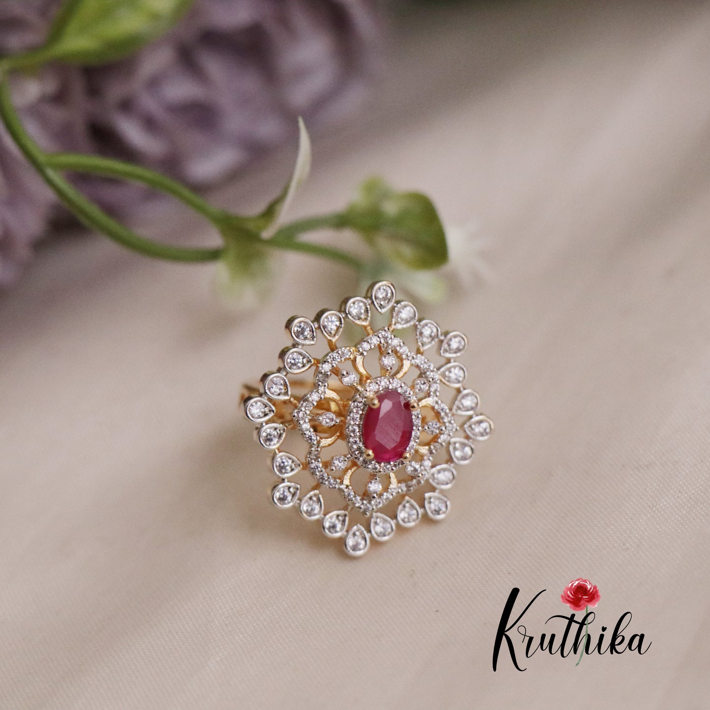 Beautiful CZ Sparking Finger Ring R50 (Available in 3 Colours)