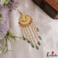 Classic Peacock Motifs Maang Tikka With Green Bead Drops MT392 (Available In 2 Colors)