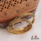 Trendy Antique Leaf Motifs Jadau Bangles B472 (Set of 2 Bangles)